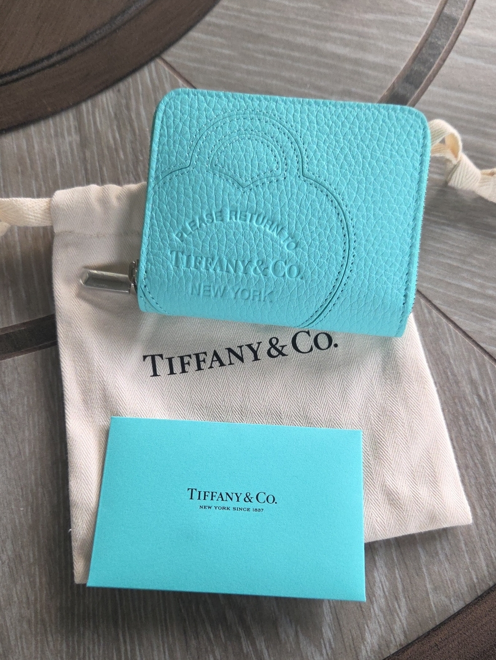 Tiffany & Co. Women's Mini Zip Coin Purse in Tiffany Blue